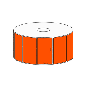 50x28mm Orange Direct Thermal Permanent Label, 1600 per roll, 38mm core