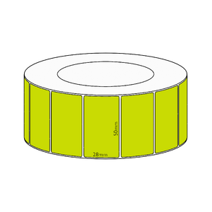 50x28mm Green Direct Thermal Permanent Label, 4850 per roll, 76mm core