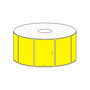 50x36mm Yellow Direct Thermal Permanent Label, 1300 per roll, 38mm core