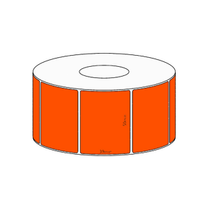 50x39mm Orange Direct Thermal Permanent Label, 1200 per roll, 38mm core