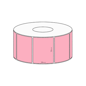 50x39mm Pink Direct Thermal Permanent Label, 1200 per roll, 38mm core