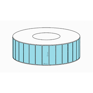 55x18mm Blue Direct Thermal Permanent Label, 7150 per roll, 76mm core