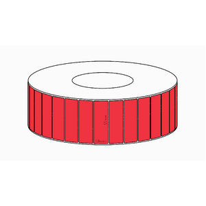 55x18mm Red Direct Thermal Permanent Label, 7150 per roll, 76mm core