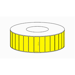 55x18mm Yellow Direct Thermal Permanent Label, 7150 per roll, 76mm core