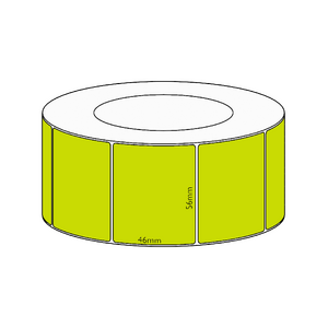 56x46mm Green Direct Thermal Permanent Label, 3050 per roll, 76mm core