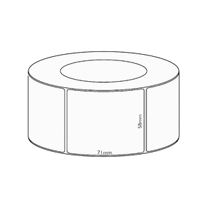 58x58mm Direct Thermal Permanent Label, 2450 per roll, 76mm core