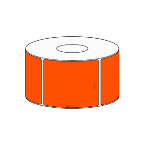 58x71mm Orange Direct Thermal Permanent Label, 2050 per roll, 76mm core