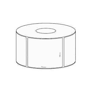 58x71mm Direct Thermal Permanent Label, 2050 per roll, 76mm core