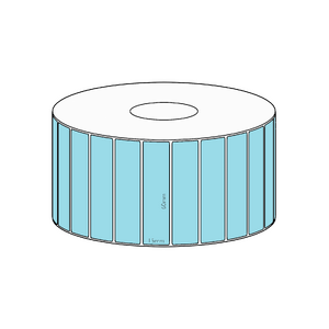 60x15mm Blue Direct Thermal Permanent Label, 2800 per roll, 38mm core