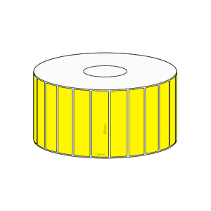 60x15mm Yellow Direct Thermal Permanent Label, 2800 per roll, 38mm core