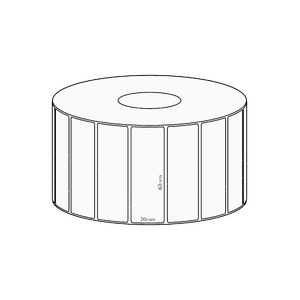 60x20mm Direct Thermal Permanent Label, 2150 per roll, 38mm core