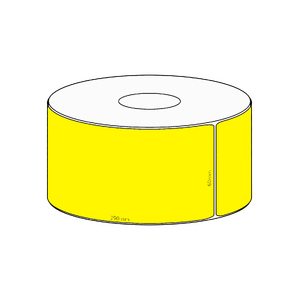 60x290mm Yellow Direct Thermal Permanent Label, 150 per roll, 38mm core