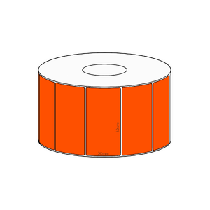 60x30mm Orange Direct Thermal Permanent Label, 1500 per roll, 38mm core