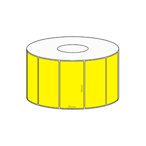 60x30mm Yellow Direct Thermal Permanent Label, 1500 per roll, 38mm core