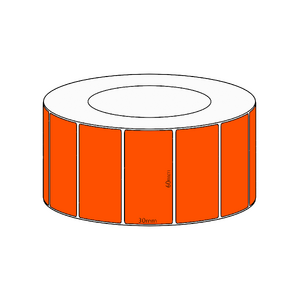 60x30mm Orange Direct Thermal Permanent Label, 4550 per roll, 76mm core