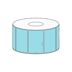 60x39mm Blue Direct Thermal Permanent Label, 1200 per roll, 38mm core