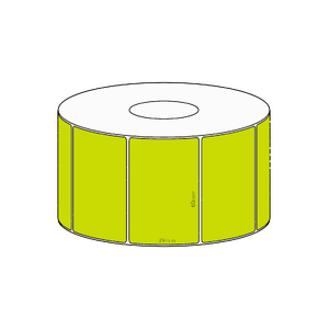 60x39mm Green Direct Thermal Permanent Label, 1200 per roll, 38mm core