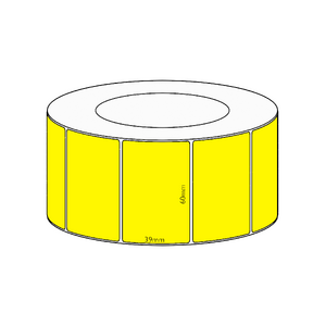 60x39mm Yellow Direct Thermal Permanent Label, 3550 per roll, 76mm core