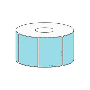 60x50mm Blue Direct Thermal Permanent Label, 950 per roll, 38mm core