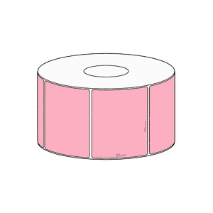 60x50mm Pink Direct Thermal Permanent Label, 950 per roll, 38mm core