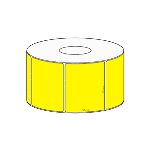 60x50mm Yellow Direct Thermal Permanent Label, 950 per roll, 38mm core