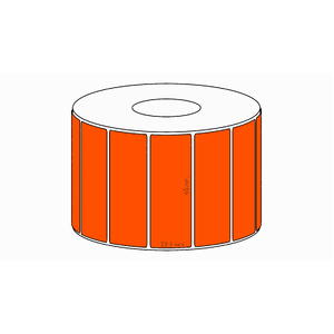 65x22.5mm Orange Direct Thermal Permanent Label, 1950 per roll, 38mm core