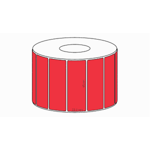 65x22.5mm Red Direct Thermal Permanent Label, 1950 per roll, 38mm core