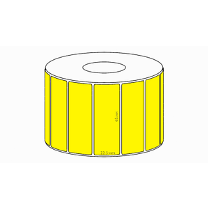 65x22.5mm Yellow Direct Thermal Permanent Label, 1950 per roll, 38mm core