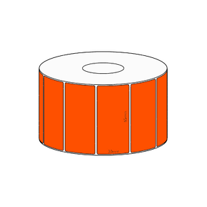 65x30mm Orange Direct Thermal Permanent Label, 1500 per roll, 38mm core