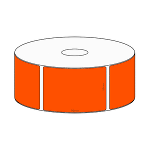 65x95mm Orange Direct Thermal Permanent Label, 500 per roll, 38mm core