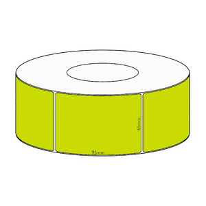 65x95mm Green Direct Thermal Permanent Label, 1550 per roll, 76mm core