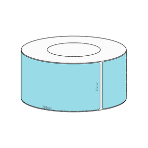 70x250mm Blue Direct Thermal Permanent Label, 600 per roll, 76mm core