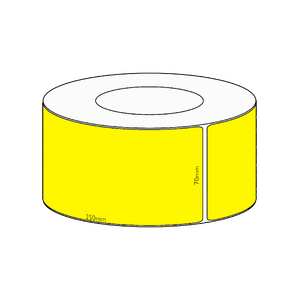 70x250mm Yellow Direct Thermal Permanent Label, 600 per roll, 76mm core