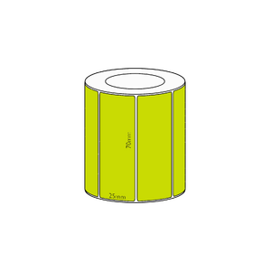 70x25mm Green Direct Thermal Permanent Label, 1800 per roll, 38mm core