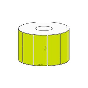 70x30mm Green Direct Thermal Permanent Label, 1500 per roll, 38mm core