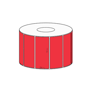 70x30mm Red Direct Thermal Permanent Label, 1500 per roll, 38mm core