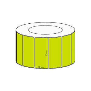 70x30mm Green Direct Thermal Permanent Label, 4550 per roll, 76mm core