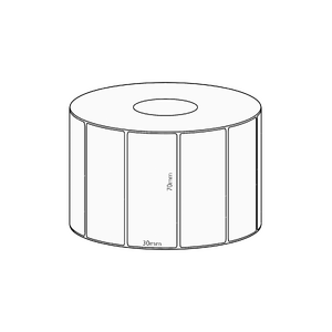 70x30mm Transfer Permanent Label, 1500 per roll, 38mm core