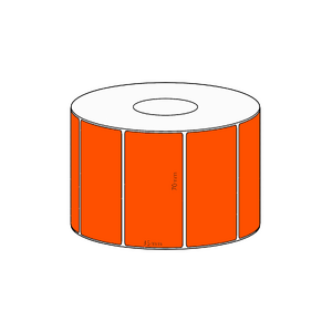 70x35mm Orange Direct Thermal Permanent Label, 1300 per roll, 38mm core