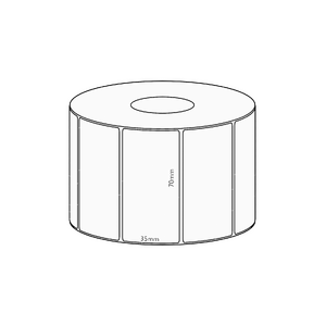 70x35mm Transfer Permanent Label, 1300 per roll, 38mm core