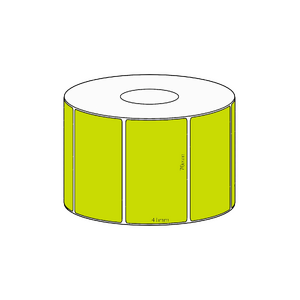 70x41mm Green Direct Thermal Permanent Label, 1150 per roll, 38mm core