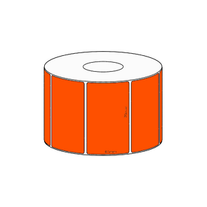 70x41mm Orange Direct Thermal Permanent Label, 1150 per roll, 38mm core