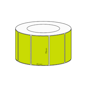 70x41mm Green Direct Thermal Permanent Label, 3400 per roll, 76mm core