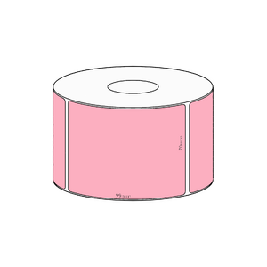 70x99mm Pink Direct Thermal Permanent Label, 500 per roll, 38mm core