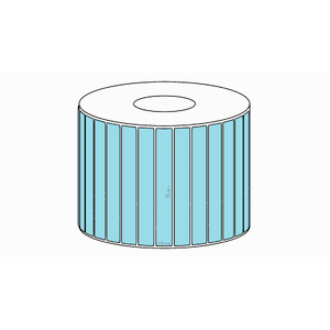 75x10mm Blue Direct Thermal Permanent Label, 3850 per roll, 38mm core