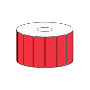 75x28mm Red Direct Thermal Permanent Label, 1600 per roll, 38mm core