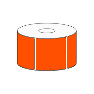 75x73mm Orange Direct Thermal Permanent Label, 650 per roll, 38mm core