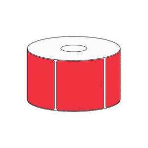 75x73mm Red Direct Thermal Permanent Label, 650 per roll, 38mm core