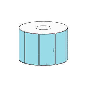 80x40mm Blue Direct Thermal Permanent Label, 1150 per roll, 38mm core