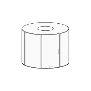 80x45mm Direct Thermal Permanent Label, 1050 per roll, 38mm core